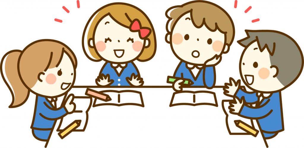 生徒が四人いる教室の様子